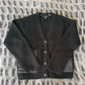 Sanctuary Black Cardigan with Satin Pockets